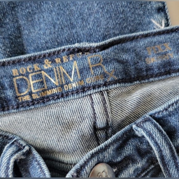 Rock & Republic Fixx Skinny The Slimming Denim Cure Rx Blue 6 M Waist 28 - Picture 3 of 11